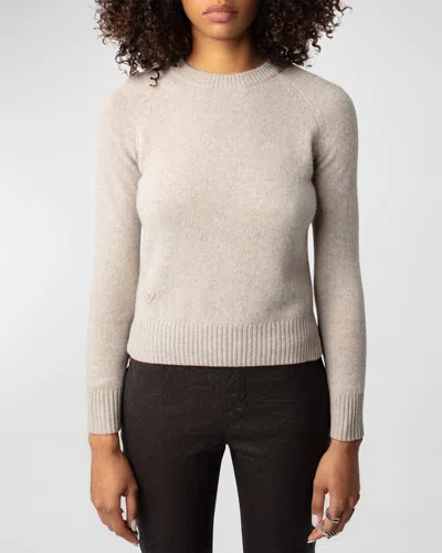 Zadig & Voltaire Sourcy Cashmere Raglan-sleeve Sweater In Latte