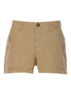 Zadig & Voltaire Shorts With Embroidered Back Pockets And Belt Loops In Neutrals