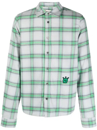 Zadig & Voltaire Stan Skull Checked Shirt In Acid_green