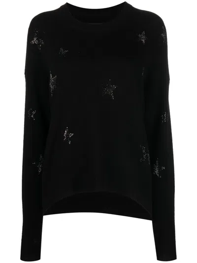 Zadig & Voltaire Star-print Cashmere Jumper In Black