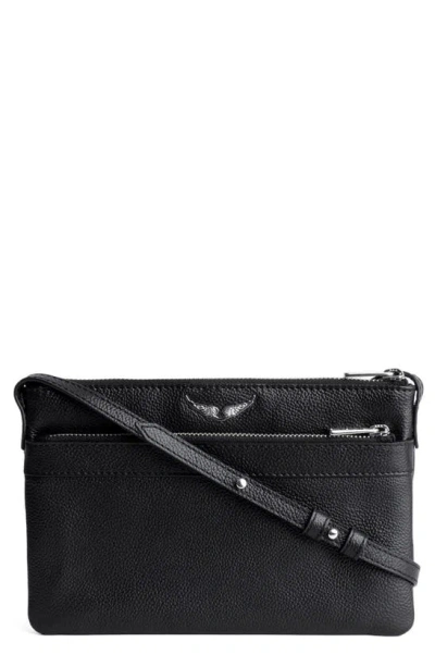 Zadig & Voltaire Stella Wings Leather Crossbody Bag In Noir