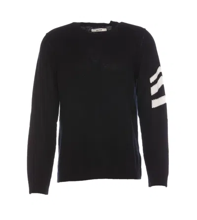 ZADIG & VOLTAIRE ZADIG  VOLTAIRE STRIPE-DETAILED CREWNECK KNITTED JUMPER