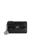 Zadig & Voltaire Sunny Leather Card Case In Noir