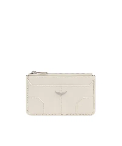 Zadig & Voltaire Sunny Leather Card Holder In White