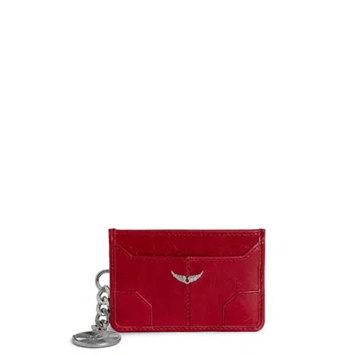 Zadig & Voltaire Sunny Pass Card Holder In Purple