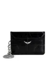 Zadig & Voltaire Sunny Pass Leather Card Holder In Noir