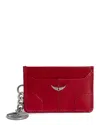 Zadig & Voltaire Sunny Pass Leather Card Holder In Power