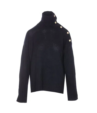 Zadig & Voltaire Star Button Sweater In Blue