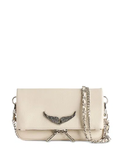 Zadig & Voltaire Swing Your Wings Rock Nano Clutch Bag In Neutrals