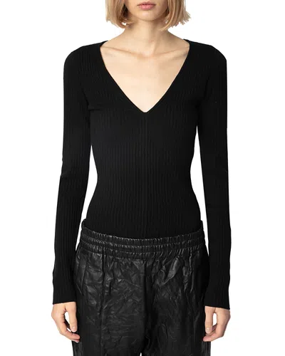 ZADIG & VOLTAIRE SYLA WE NOIR SWEATER