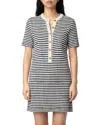 Zadig & Voltaire Womens Encre Tahoe Stripe Cotton-blend Knitted Mini Dress Xs In Encre