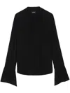 Zadig & Voltaire Womens Taika Open-collar Woven Blouse Black In Black
