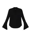 Zadig & Voltaire Womens Taika Open-collar Woven Blouse Black In Black