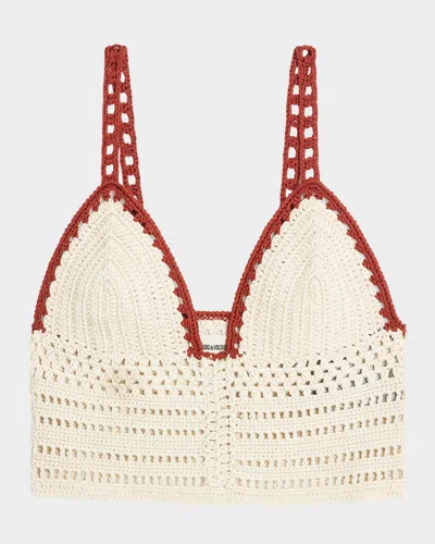 ZADIG & VOLTAIRE TALY CROCHET-KNIT CROP TOP