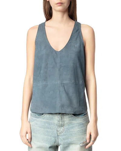 ZADIG & VOLTAIRE TANDER SUEDE TANK TOP