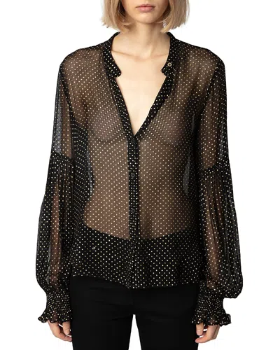 ZADIG & VOLTAIRE TANDY MOUSSELINE SPARKLE TOP