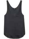 Zadig & Voltaire Womens Tarys Scoop-neck Satin Top Black In ブラック