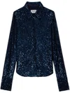 Zadig & Voltaire Tawny Sequins Shirt In Blue