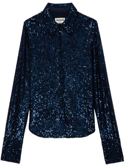 Zadig & Voltaire Tawny Sequins Shirt In Encre