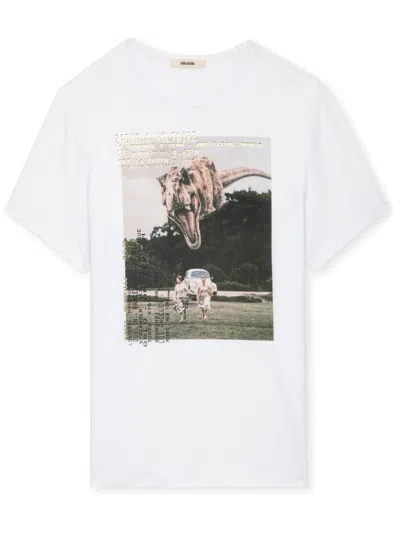 Zadig & Voltaire Ted Photoprint T-shirt In Blanc