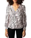 Zadig & Voltaire Telia Long-sleeve Silk-twill Blouse In Ecru