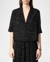 Zadig & Voltaire Telmos Manifesto Silk Blouse In Black