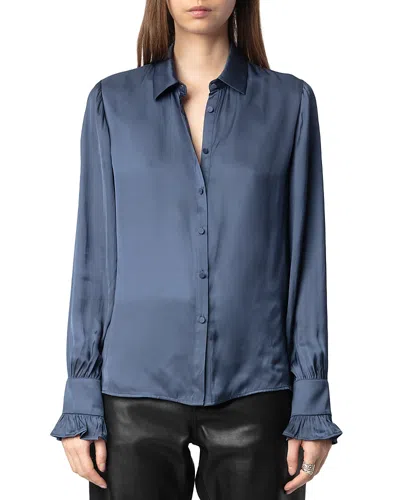 Zadig & Voltaire Thely Satin Blouse In Officer