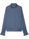 Zadig & Voltaire Womens Thely Wings-embellished Recycled Polyester-blend Satin Shirt Officer In Blue