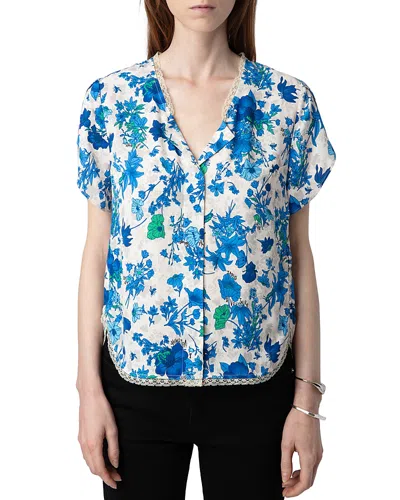 ZADIG & VOLTAIRE TIFFINY FLORAL TOP