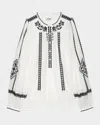 Zadig & Voltaire Tigy Kozak Embroidered Blouse In Judo