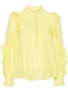 Zadig & Voltaire Timmy Tomboy Ruffle-detail Blouse In Yellow