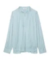 Zadig & Voltaire Womens Tink V-neck Satin Shirt Mist