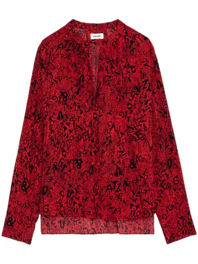 Zadig & Voltaire Tink Blouse In Crimson