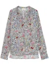Zadig & Voltaire Tink Floral-print Blouse In Blue