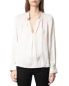 Zadig & Voltaire Tink Satin Blouse In Pearly