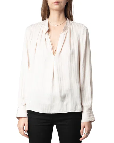 Zadig & Voltaire Tink Satin Blouse In Pearly