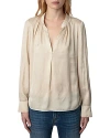 Zadig & Voltaire Tink Satin Tunic Top In Scout