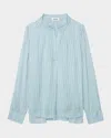 Zadig & Voltaire Womens Tink V-neck Satin Shirt Mist