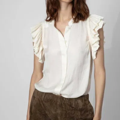 Zadig & Voltaire Tiza Satin Shirt In Craie In White