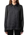 Zadig & Voltaire Trenta Satin Shirt In Noir