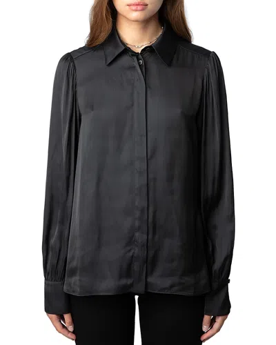 Zadig & Voltaire Trenta Satin Shirt In Noir