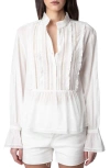 ZADIG & VOLTAIRE TRICIA RUFFLE PULLOVER SHIRT