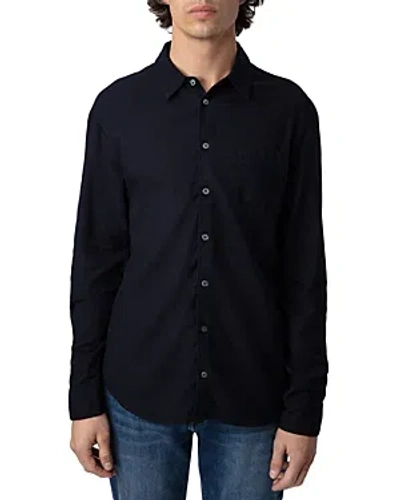 Zadig & Voltaire Tyrona Loose Fit Button Down Shirt In Encre