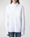 ZADIG & VOLTAIRE TYRONE POPLIN BUTTON-FRONT SHIRT