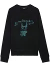 Zadig & Voltaire Womens Rhinestone-embellished Crewneck Cotton-jersey Sweatshirt Black In Black