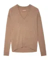 Zadig & Voltaire V-neck Cashmere Jumper In Nude