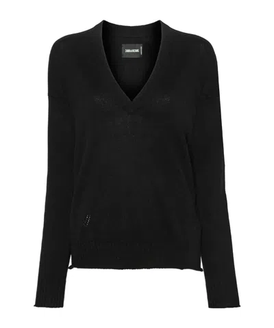 Zadig & Voltaire V-neck Sweater In Black