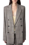 ZADIG & VOLTAIRE VAENA WINDOWPANE CHECK WOOL JACKET