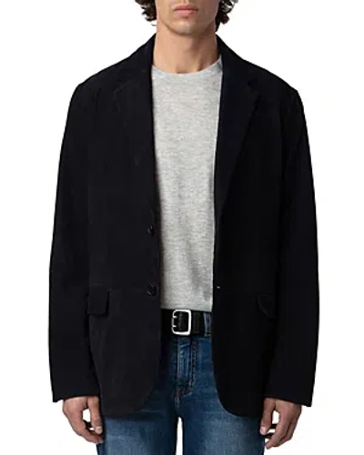 Zadig & Voltaire Valfried Light Suede Blazer In Black