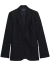 Zadig & Voltaire Visko Double-breasted Embellished Velvet Blazer In Black